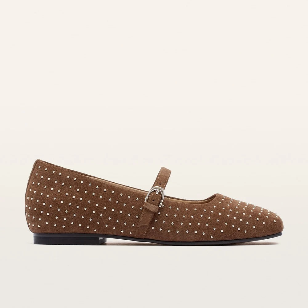 Hepburn Suede Stud Flat