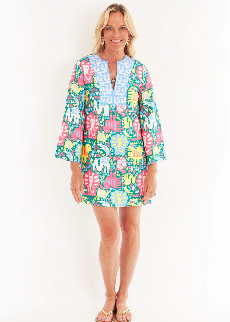 circus mini dress Sugar Thrillz Clowncore Animal Circus Print Taffeta Ribbon Tie Mini Dress