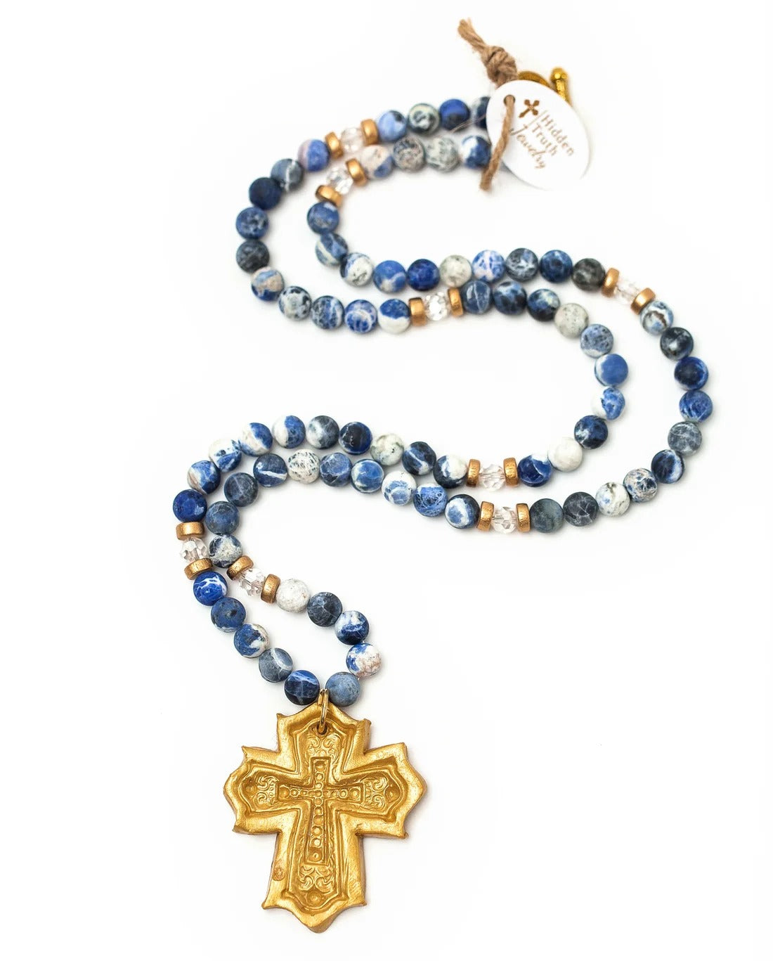 Blue Sodalite Necklace w/Leah Cross