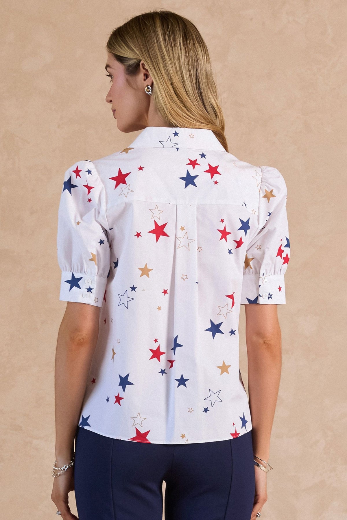 Stars Puff Sleeve Blouse