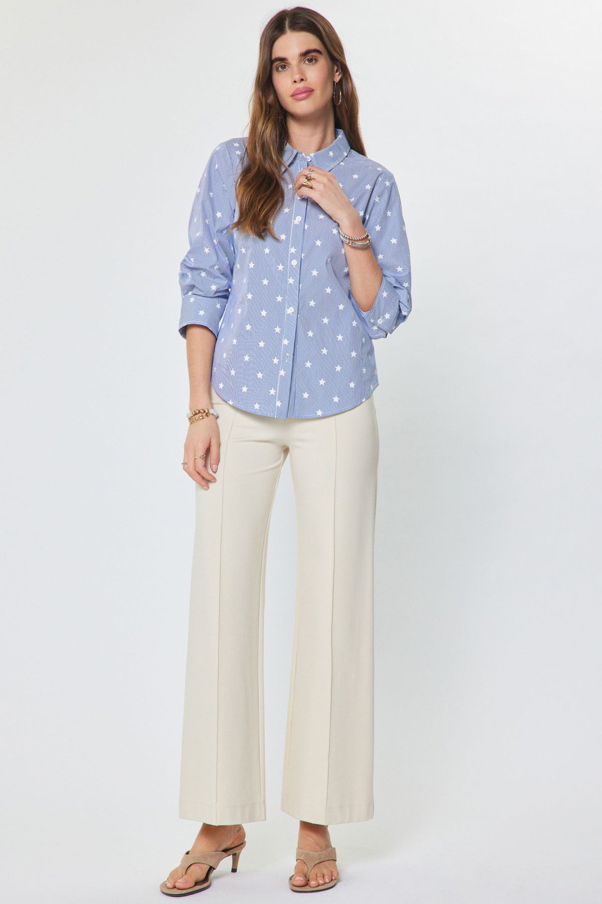 Stripes and Stars Button Down Blouse