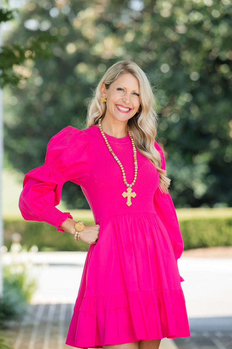 34" Crazy Lace Agate with Cami Cross