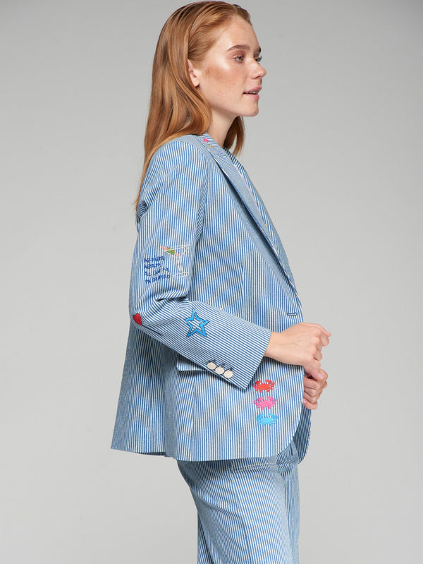 Heather Embroidered Denim Raya Jacket