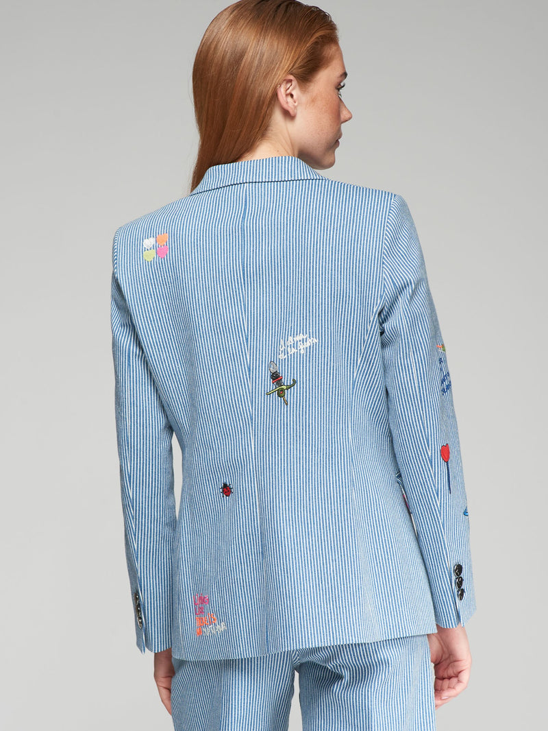 Heather Embroidered Denim Raya Jacket