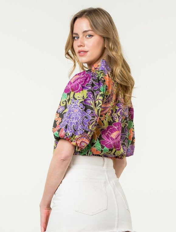 Puff Sleeve Floral Top