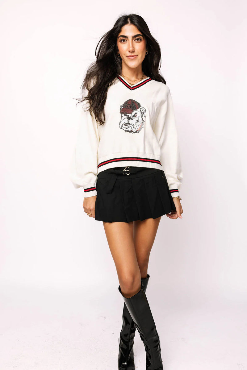 UGA V-Neck Mascot Sweater