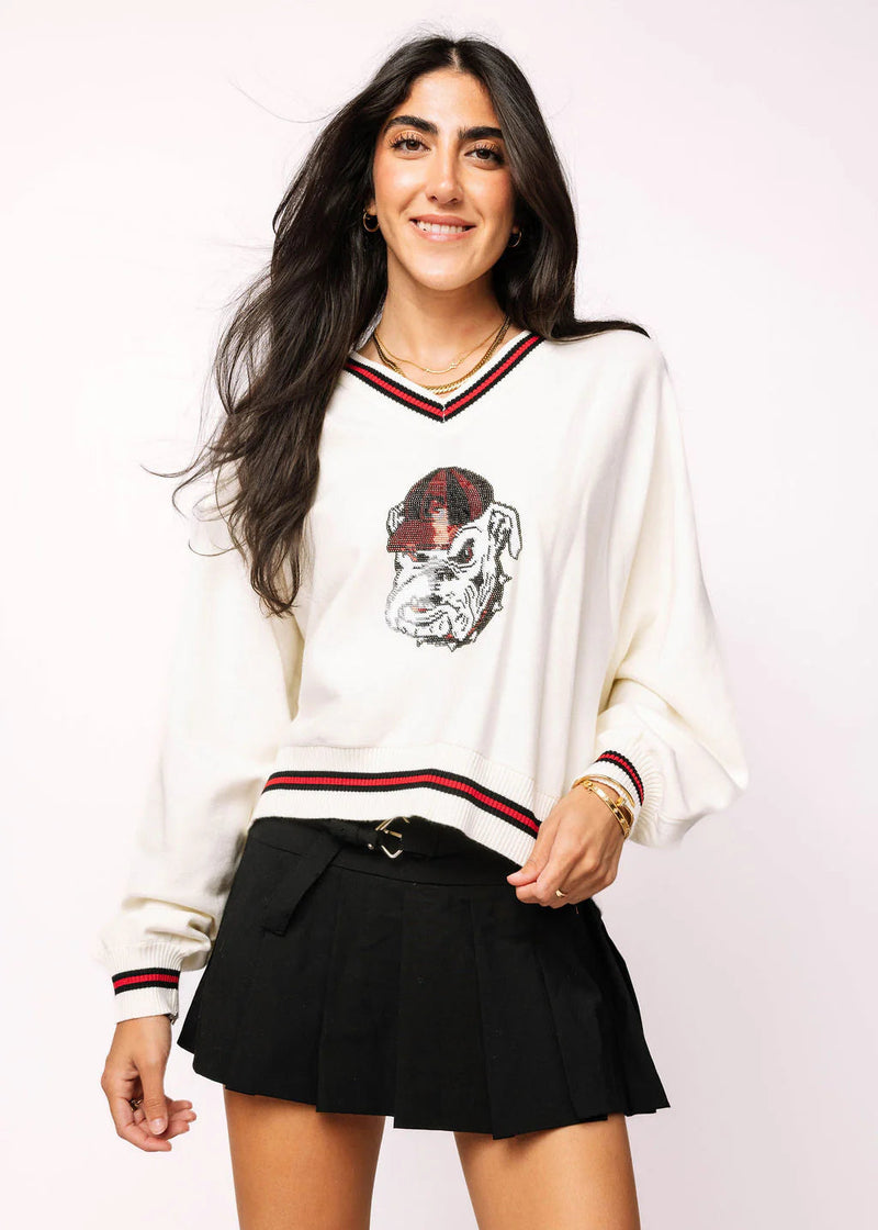 UGA V-Neck Mascot Sweater