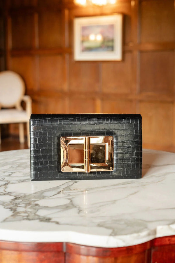 Faux Croc Lillian Clutch