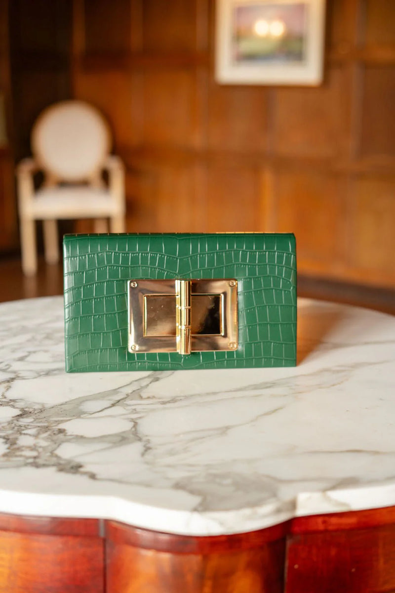 Faux Croc Lillian Clutch