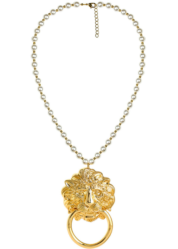 Doorknocker Necklace - Pearl Chain