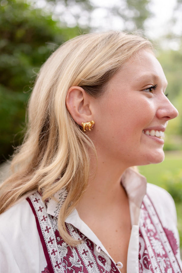 Bulldog Stud - Gold Earring