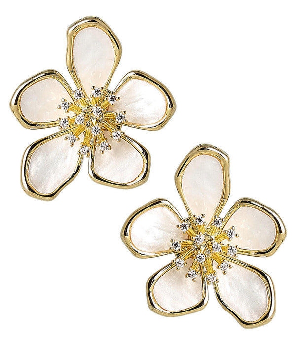 Elinore - Mother of Pearl Floral Earring