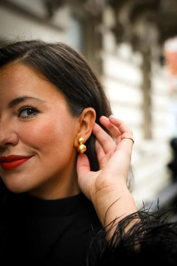 Audrey Large Stud - Brushed Gold