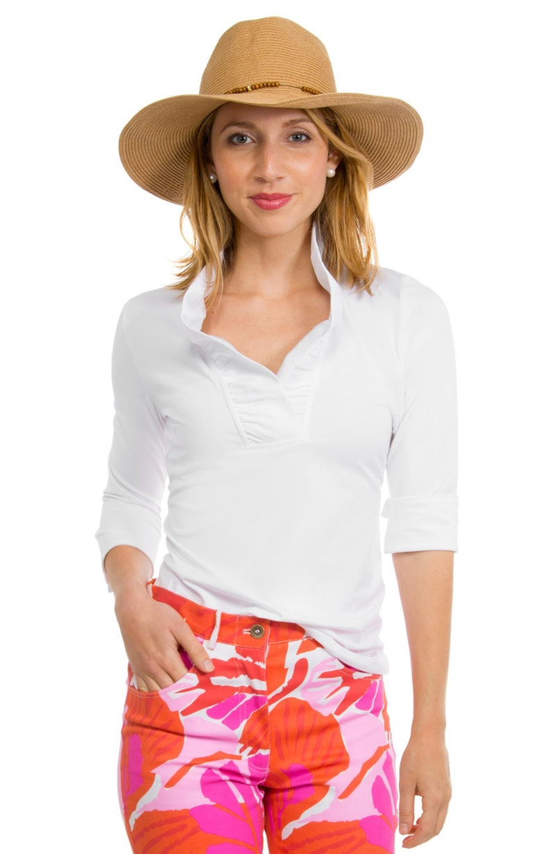 Jersey Ruffneck Top - Solid - 2 Colors XS White
