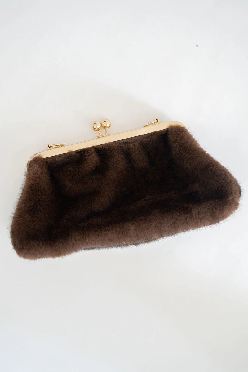 Sarah Faux Fur Clutch