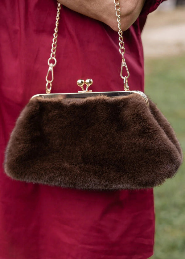 Sarah Faux Fur Clutch