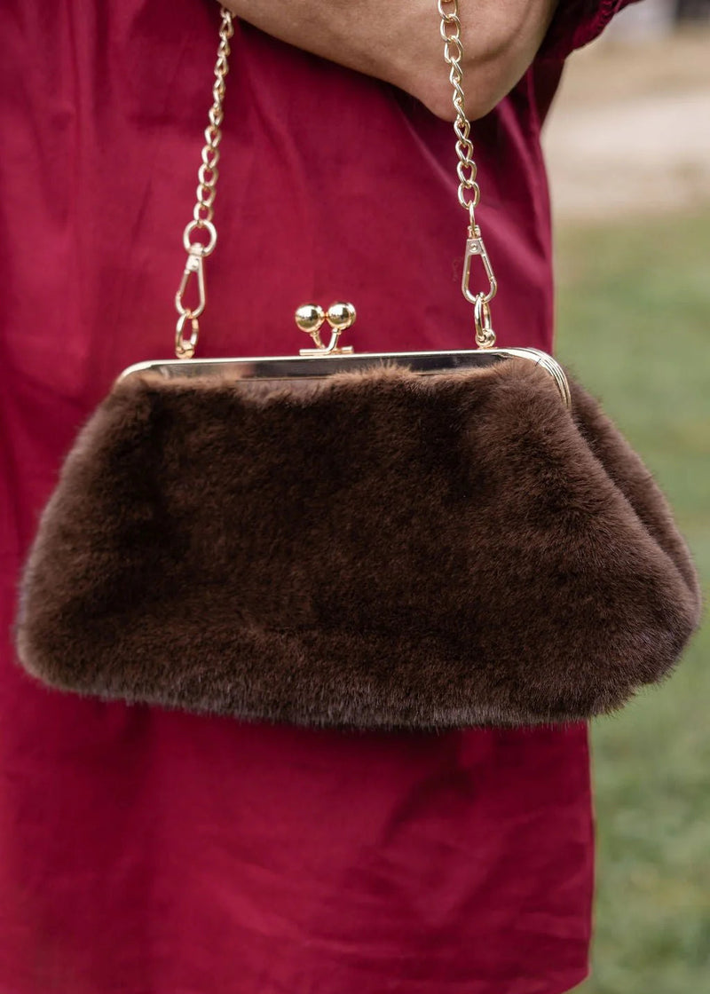 Sarah Faux Fur Clutch