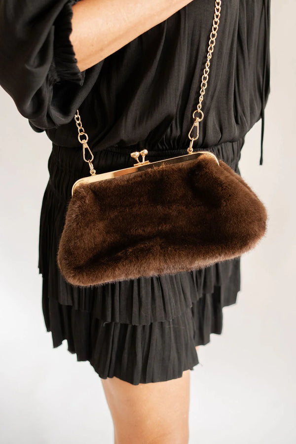 Sarah Faux Fur Clutch