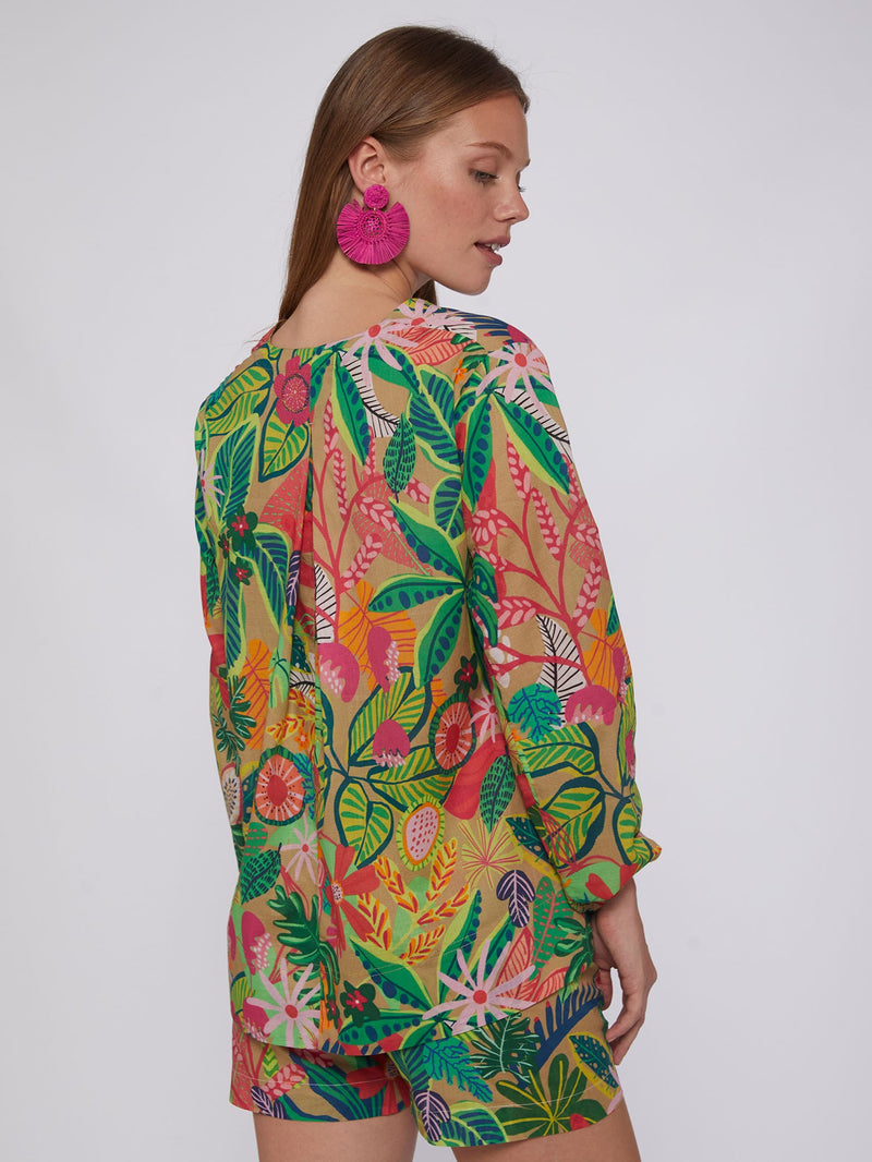 Ebba Tropical Print Voile Shirt