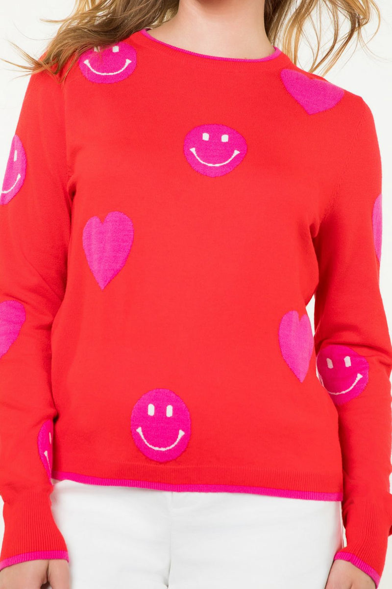 Heart & Smiley Face Sweater