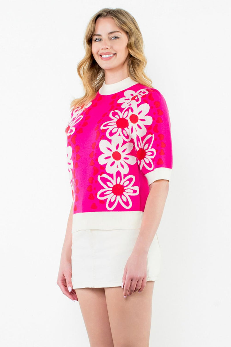 Flower Knit Sweater