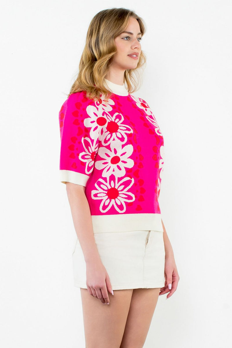 Flower Knit Sweater