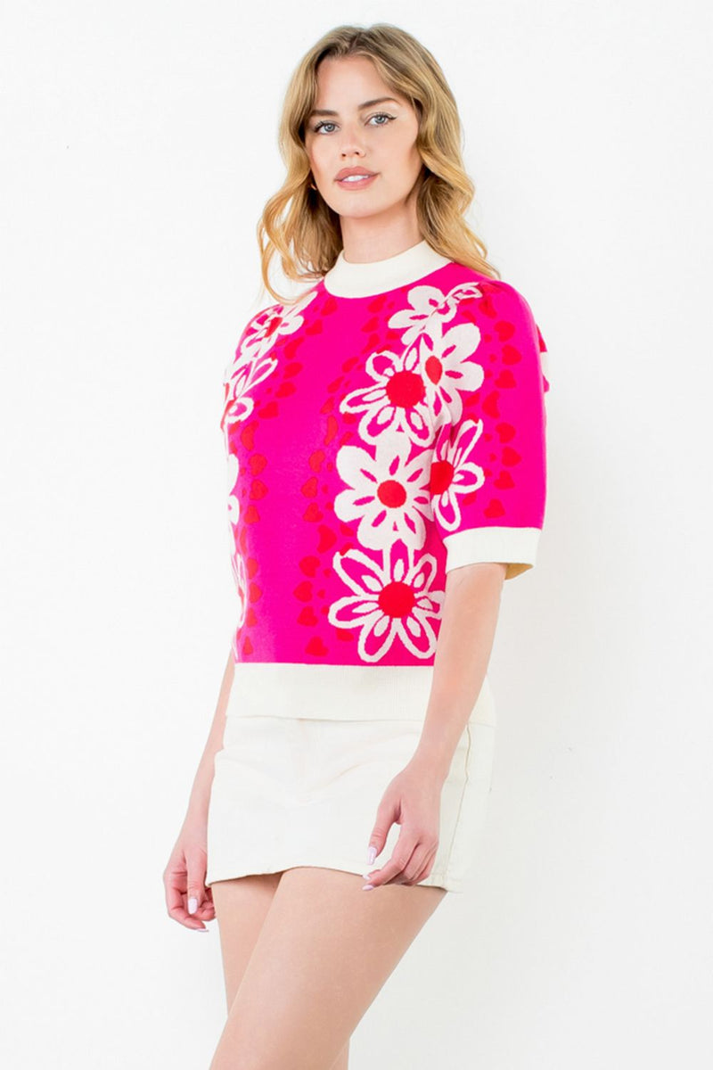 Flower Knit Sweater