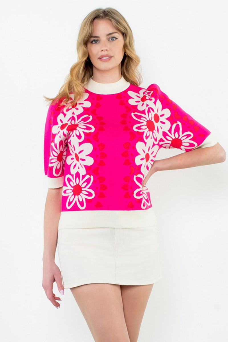 Flower Knit Sweater