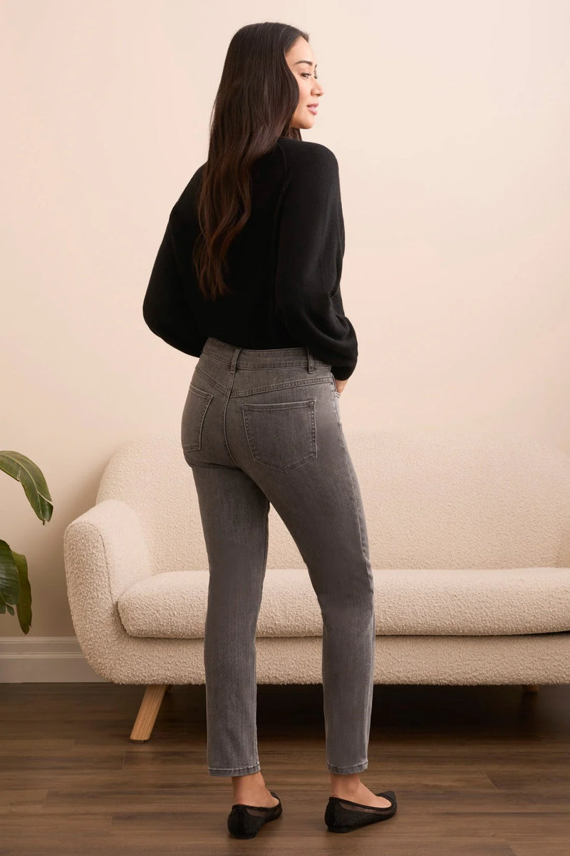 Audrey Mid Rise Pull-On Slim Ankle Glitter Jeans