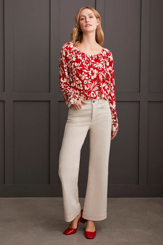 Comfort Stretch Fly Front Wide Leg Pant