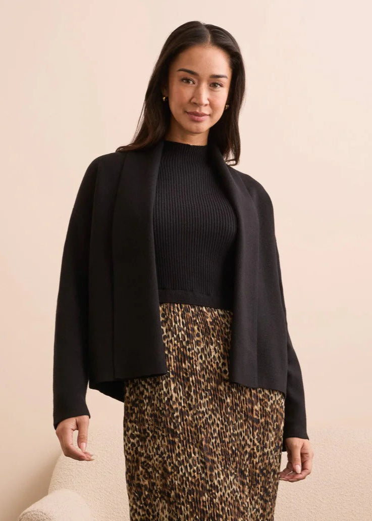 Double Knit Shawl Collar Coatigan