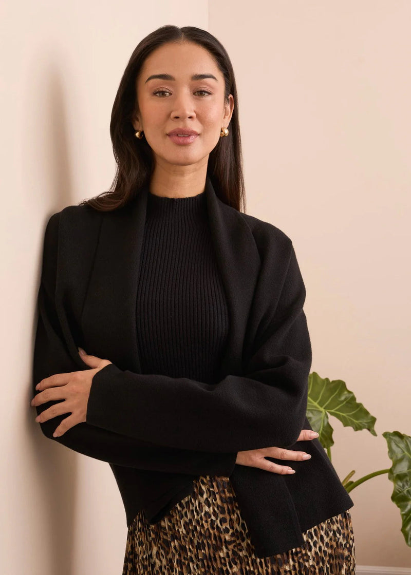 Double Knit Shawl Collar Coatigan