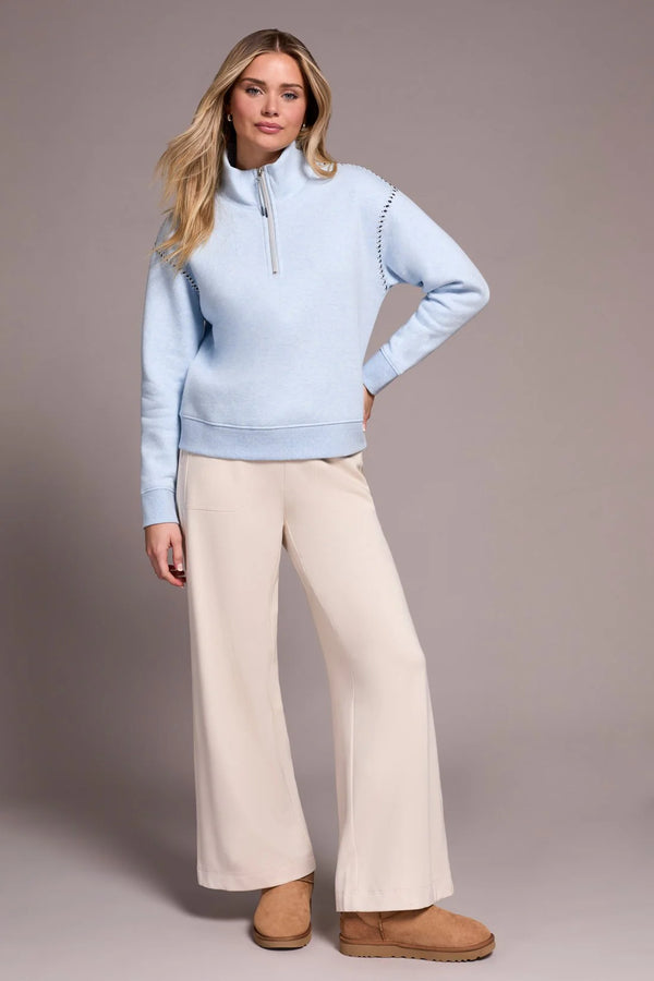Funnel Neck Top w/ Stitching