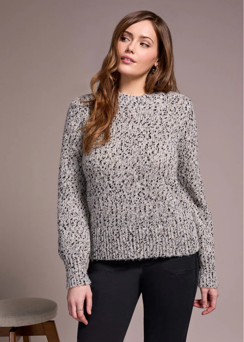 Novelty Mix Long-Sleeve Mock Neck Sweater