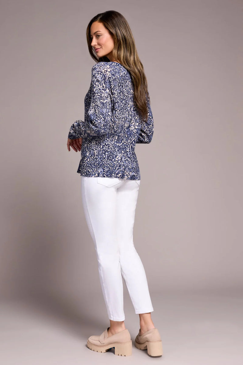 Printed Cable Cotton Crew Neck Sweater