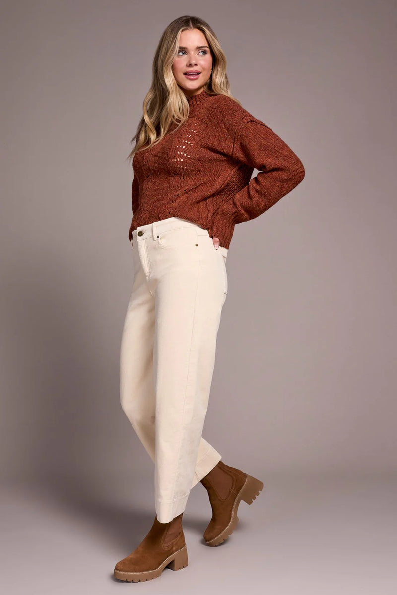 Soft Stretch Cordoroy High Rise Ankle Pant
