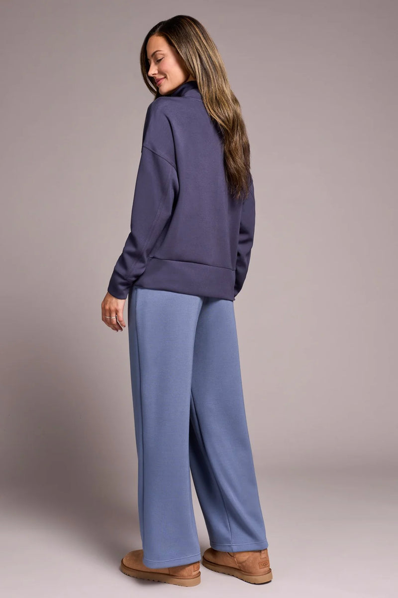 Techno Lux Drop Shoulder Funnel Neck Knit Top