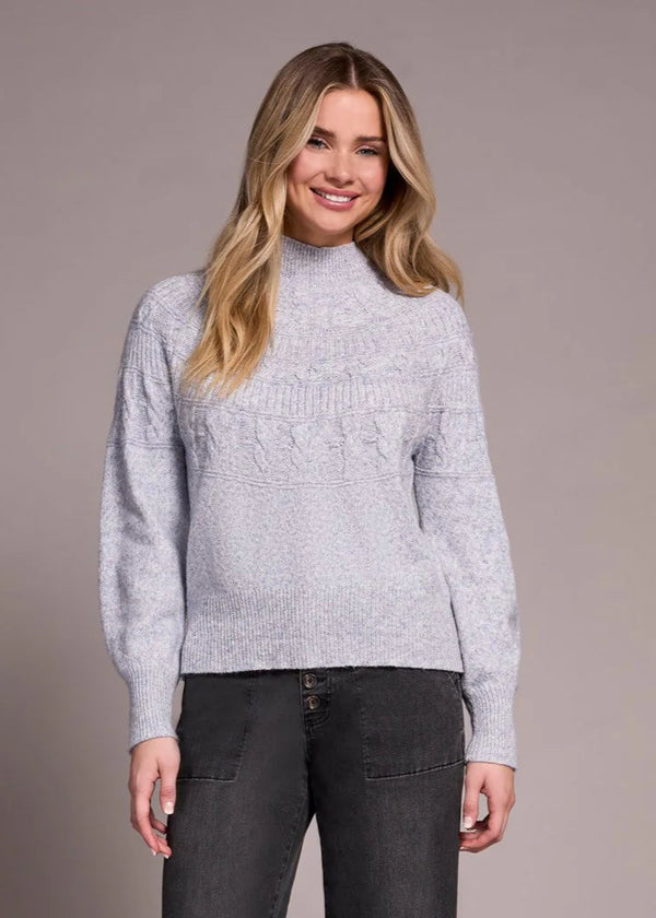 Two-Tone Mock Neck Sweater