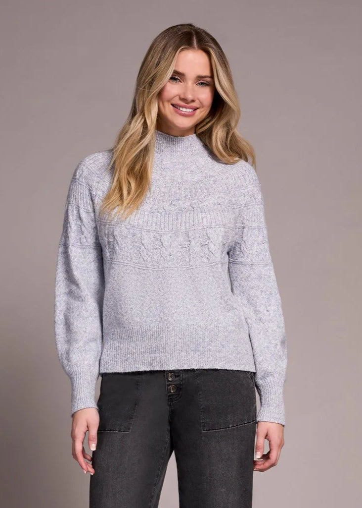 Two-Tone Mock Neck Sweater
