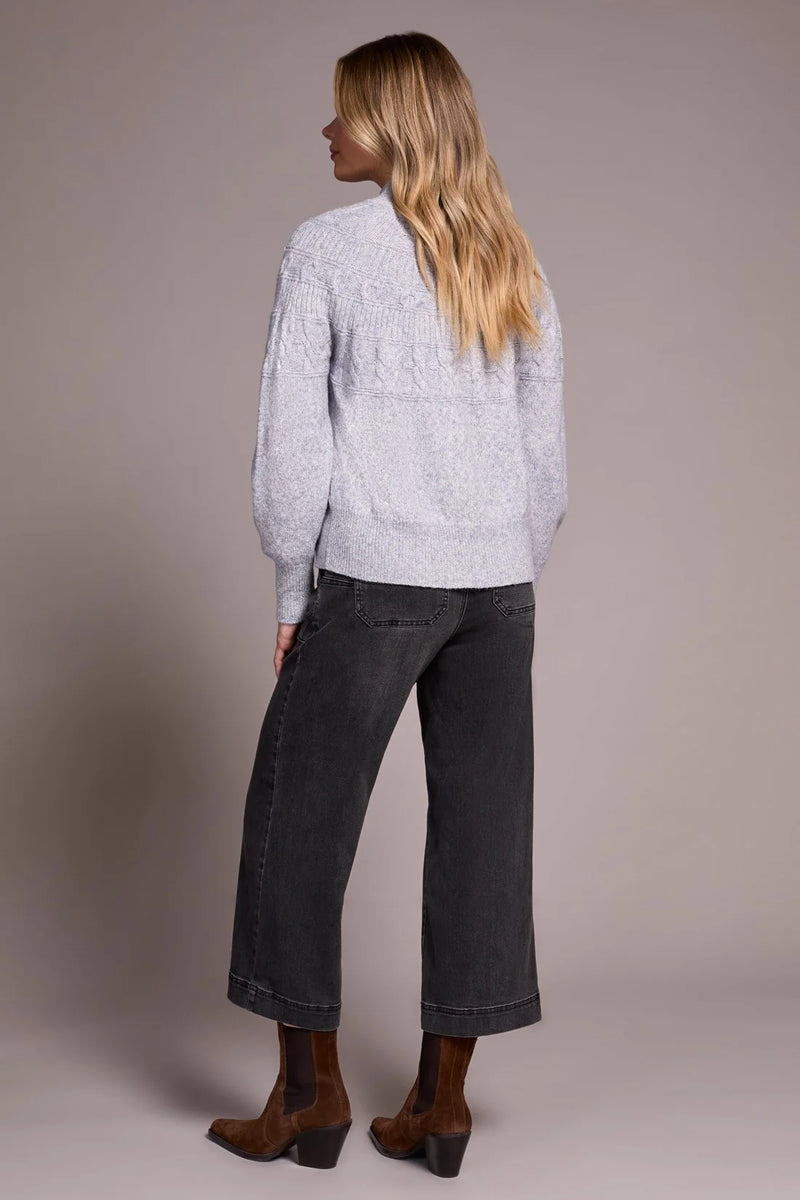 Two-Tone Mock Neck Sweater