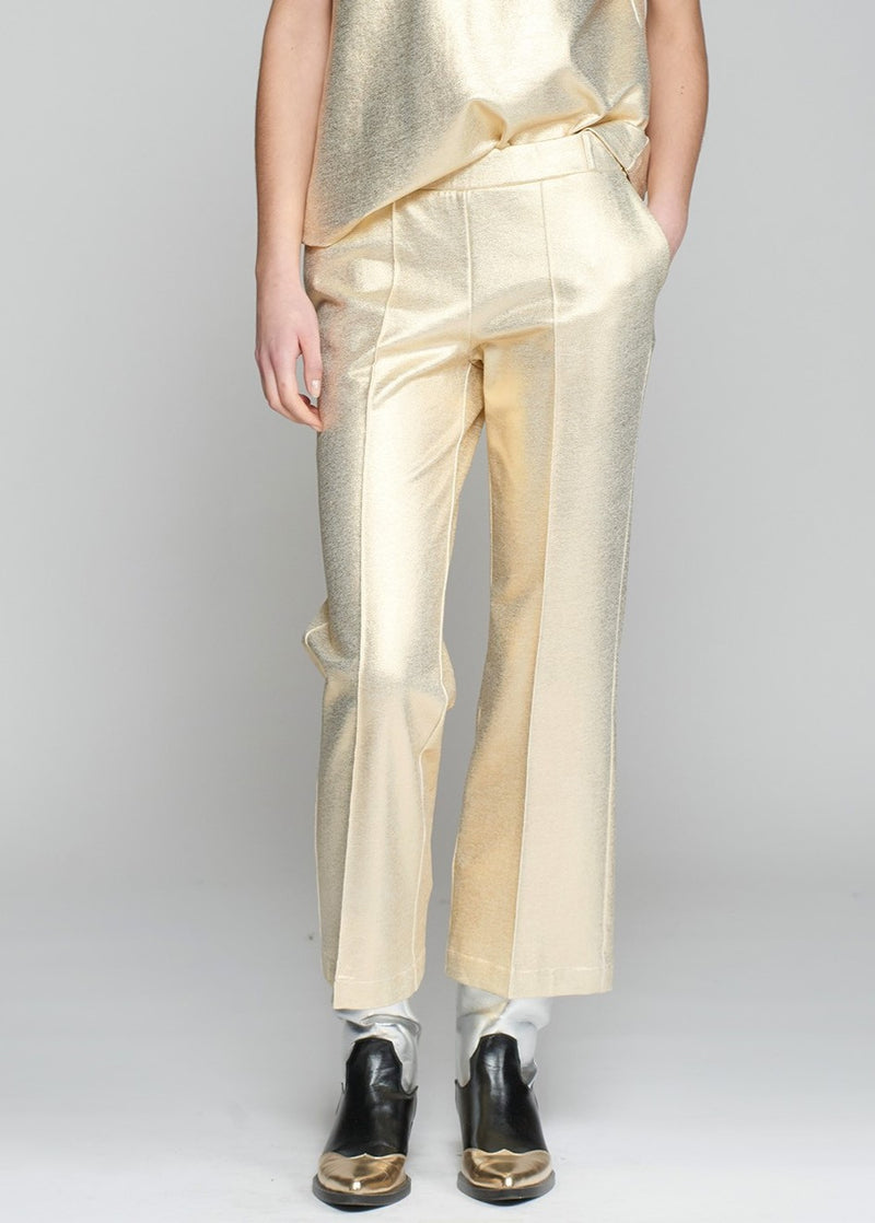 Metallic Gold Stretch Trousers