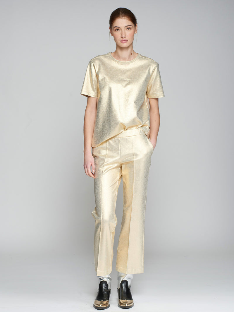 Metallic Gold Stretch Trousers