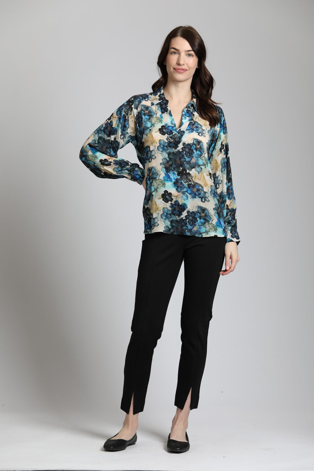 Pull-on Ponte Pant w/ Split hem