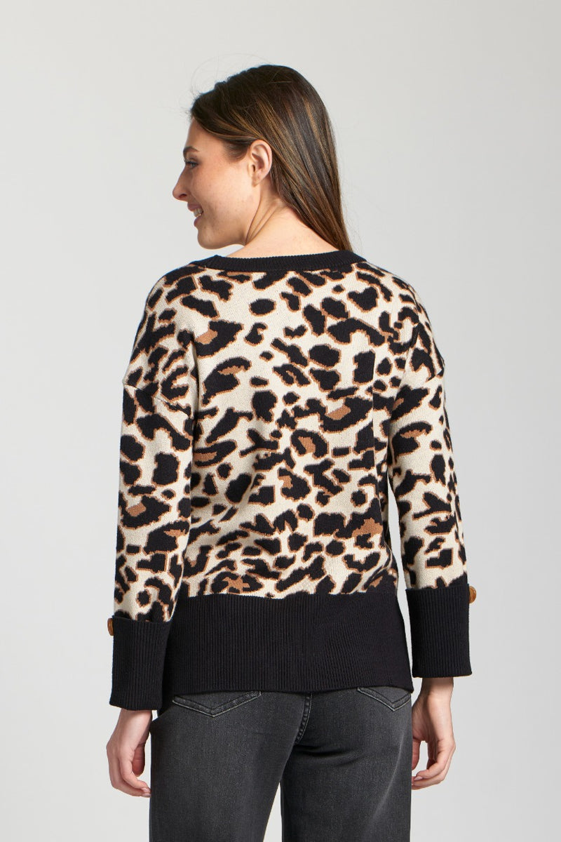 Leopard Pullover W/ Wide Cuffs