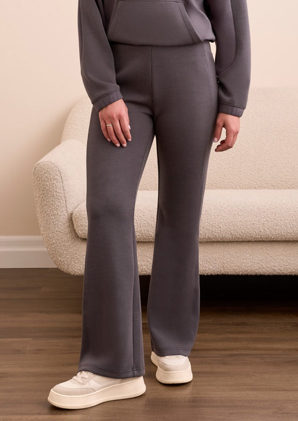 Techno Lux Rib Pull-On Flare Leg Pants