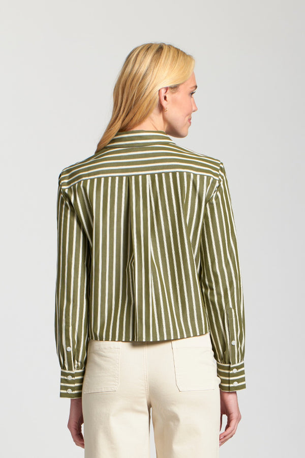 Cropped Stripe Shirt