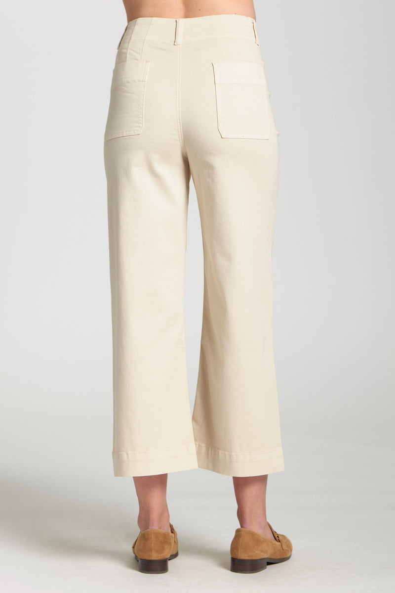 Cropped Wide Leg Pant W/Patch Pockets