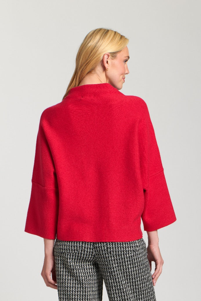 Funnel Neck Sweater W/Patch Pocket