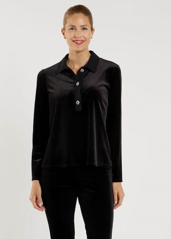 Colby Stretch Velvet Top