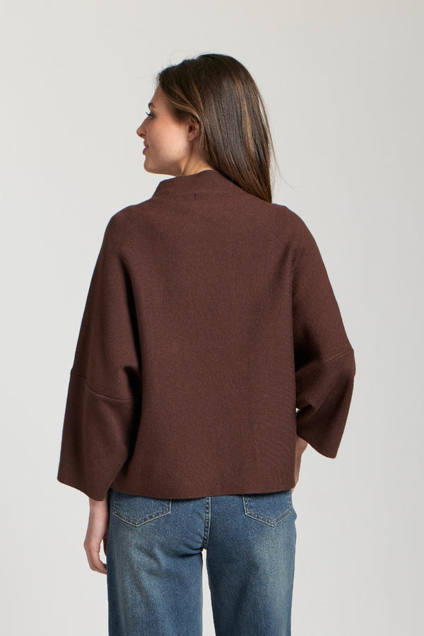 Funnel Neck Sweater W/ Patch Pocket